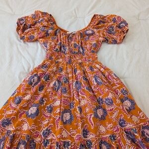 Cleobella Orange and Blue Casual Dress